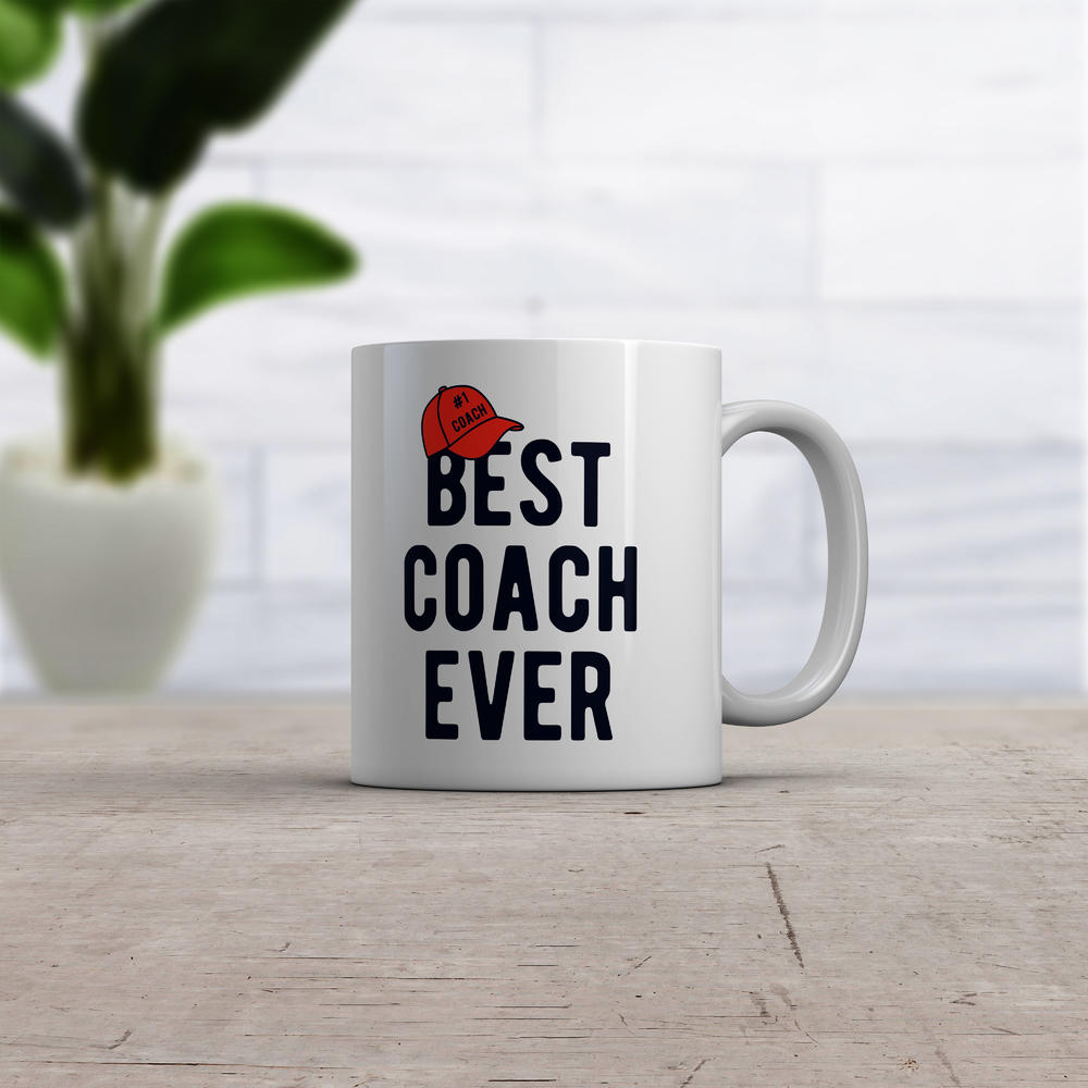 Crazy Dog Tshirts Best Coach Ever Mug Cool Athlete Coaching Gift Graphic Novelty Coffee Cup-11oz