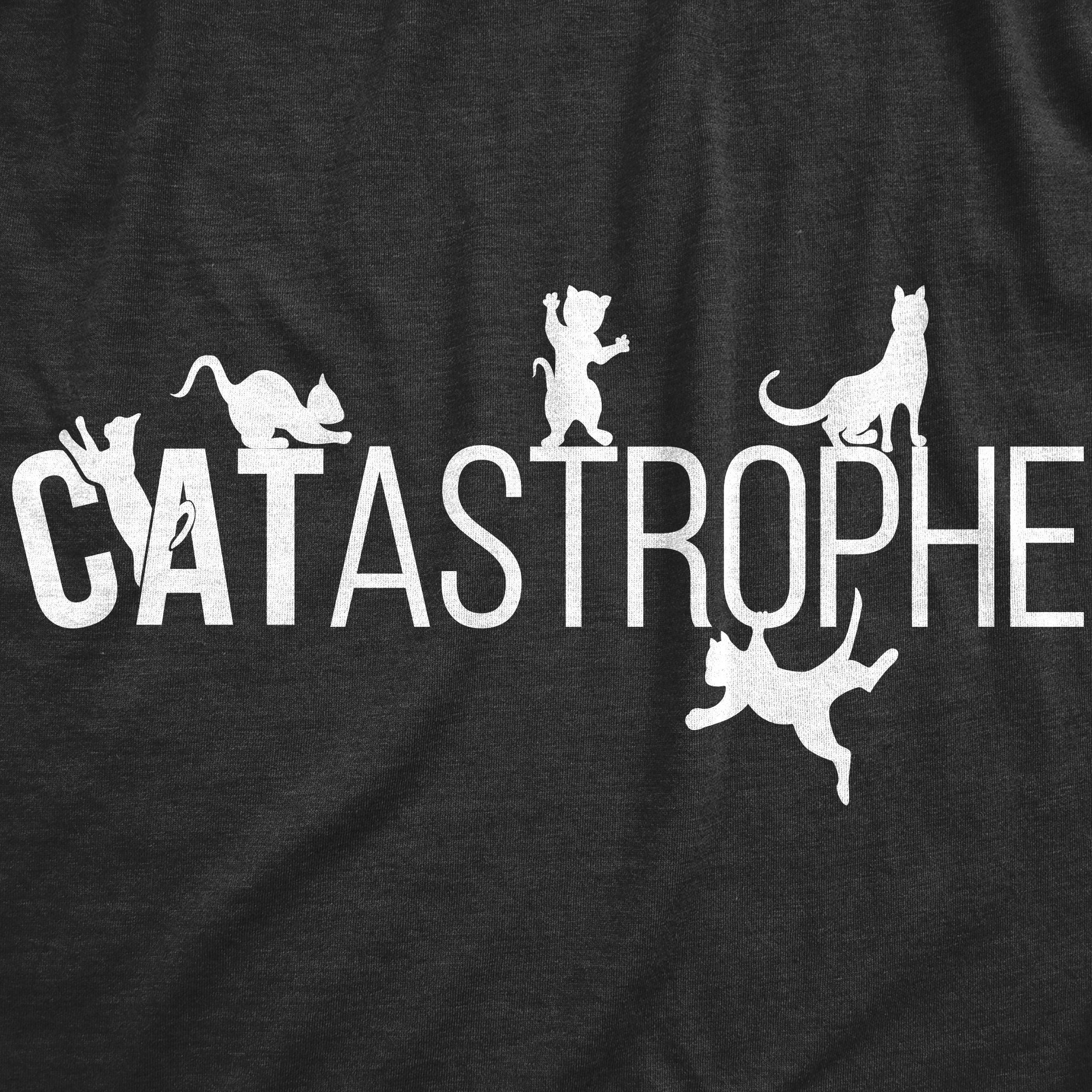 Crazy Dog Tshirts Mens Catastrophe T Shirt Funny Sarcastic Cat Kitten Joke Graphic Tee For Guys