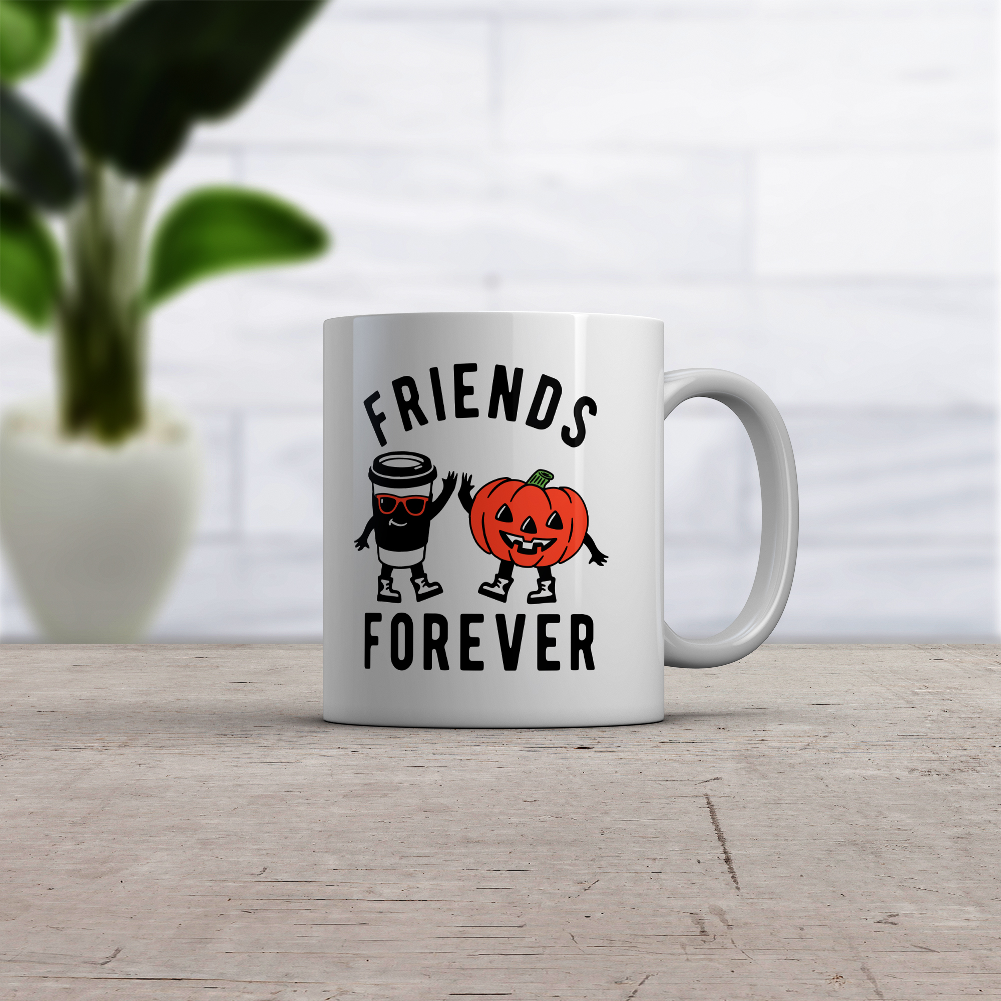 Crazy Dog Tshirts Friends Forever Mug Halloween Coffee Jack O Lantern Pumpkin Cup-11oz