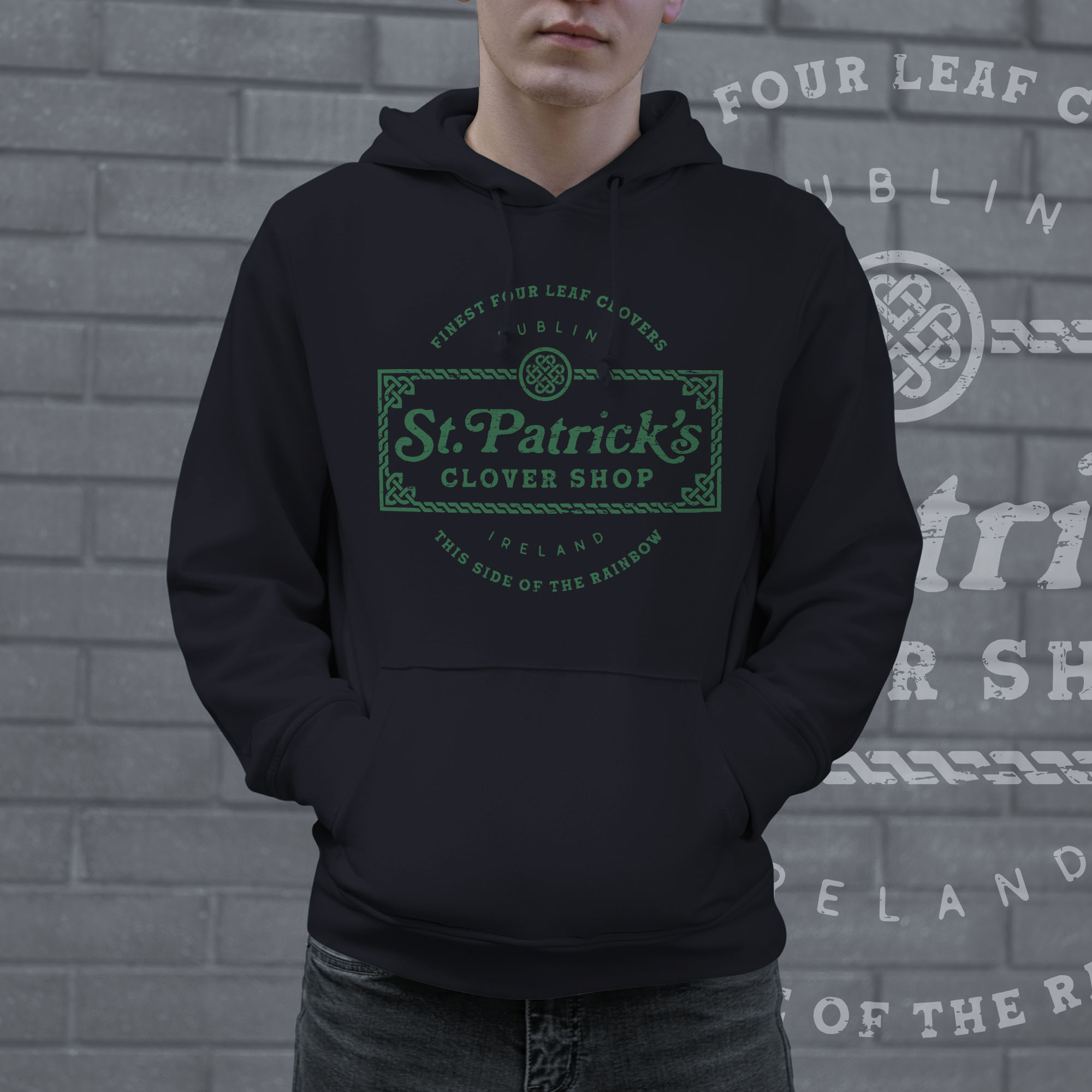 Crazy Dog Tshirts St Patricks Clover Shop Hoodie Funny Vintage St Patricks Day Parade Outfit Cool Shamrock Design