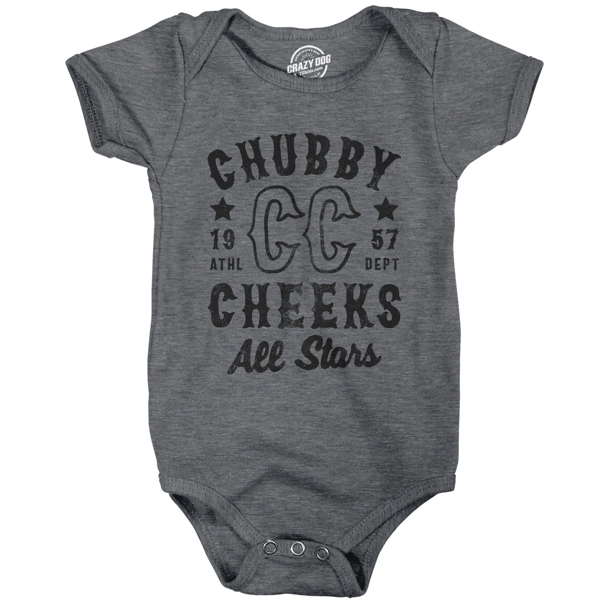 Crazy Dog Tshirts Chubby Cheeks All Stars Baby Bodysuit Funny Cute Sport Team Champs Jumper For Infants