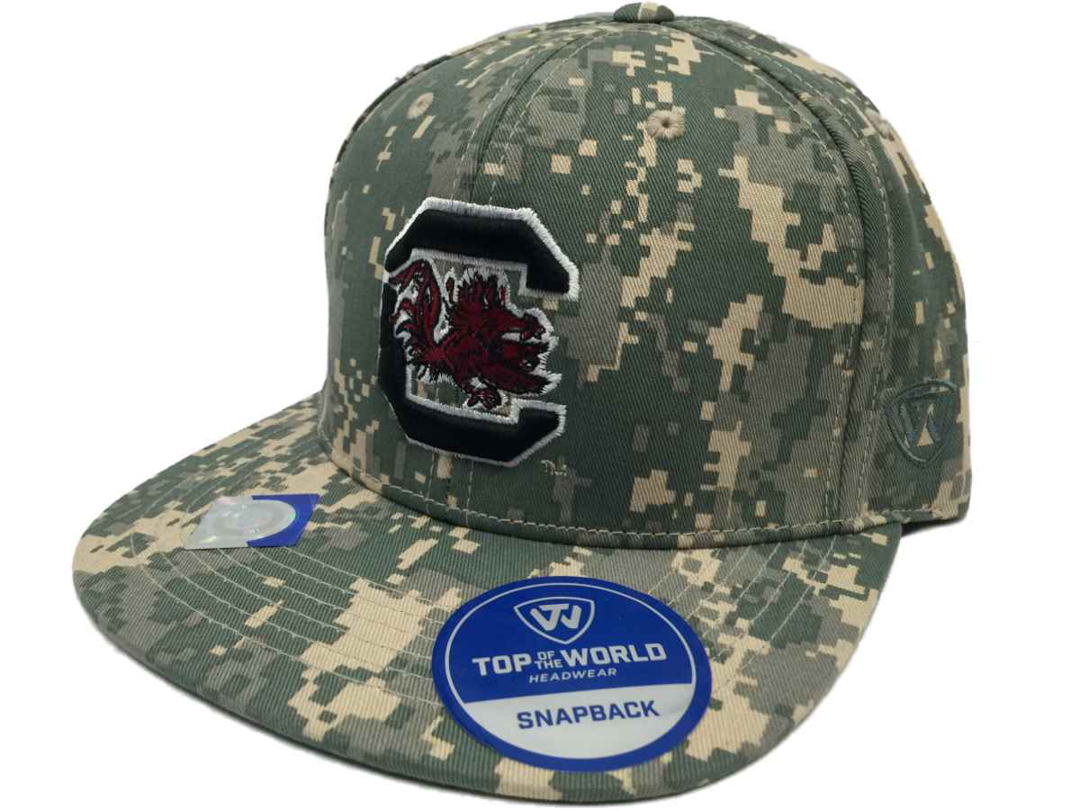 Top Of The World South Carolina Gamecocks Tow Digital Camo Patriot Snap Adjustable Snap Hat Cap