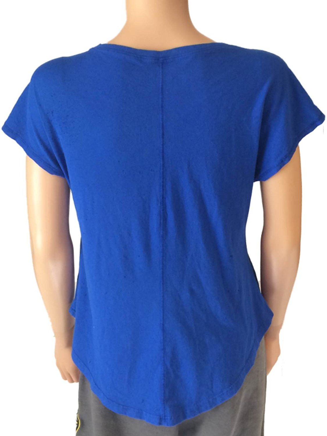 Original Retro Brand Kansas Jayhawks Retro Brand Women Blue Loose Capped Sleeve T-Shirt