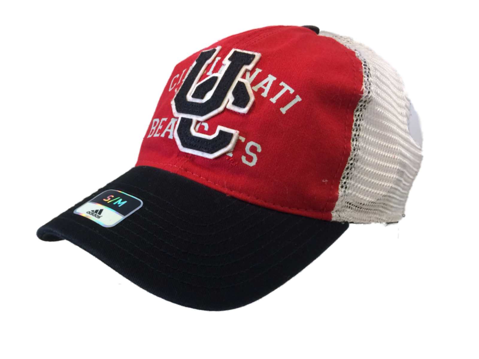 College Vault Cincinnati Bearcats Adidas Red Mesh Flexfit Fitted Hat Cap S M