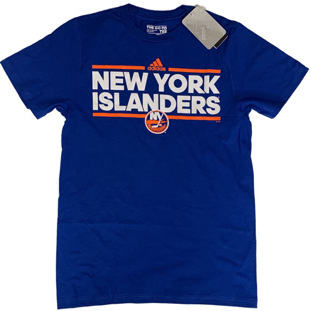 dal flamme Afstå Adidas New York Islanders NHL Blue "The Go-To" 100% Cotton Short Sleeve T- Shirt