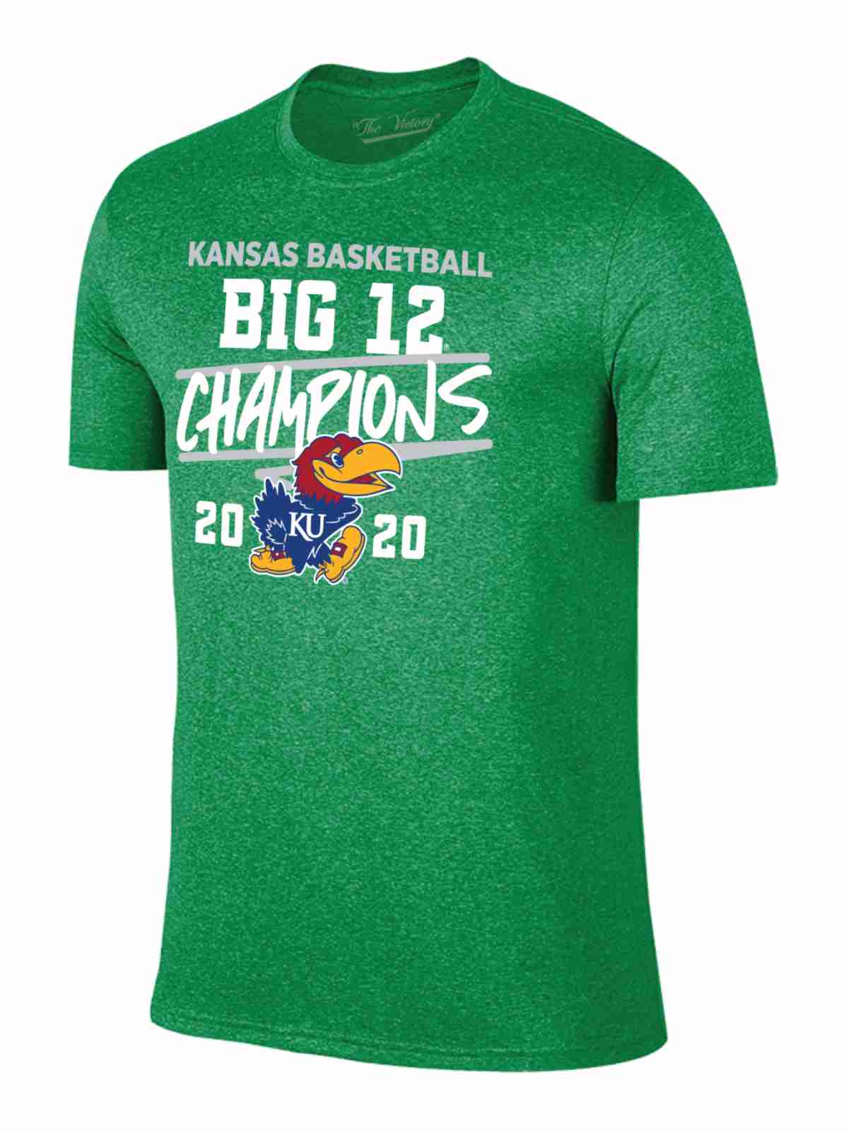 The Victory Kansas Jayhawks 2020 BIG 12 Basketball Champions St. Patty's Green T-Shirt
