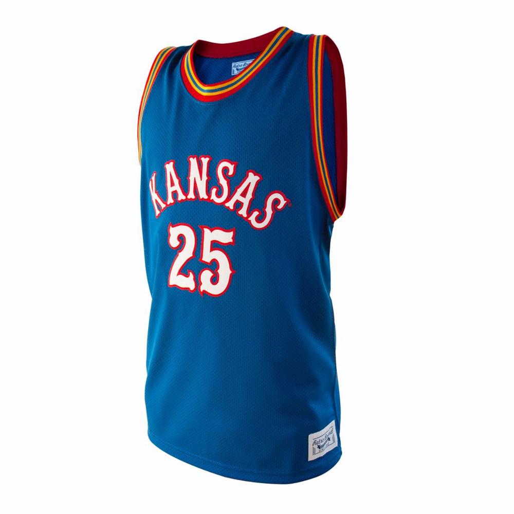Original Retro Brand Kansas Jayhawks Danny Manning #25 Retro Brand Authentic Basketball Blue Jersey