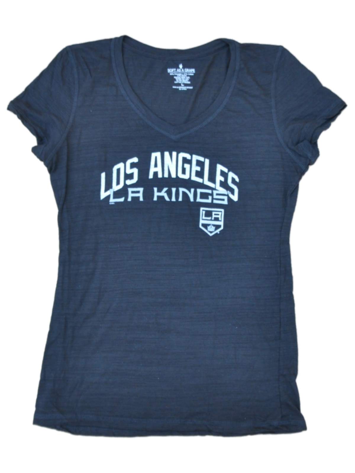 Soft As A Grape Los Angeles Kings SAAG Womens Black Lightweight Tri-Blend V-Neck T-Shirt