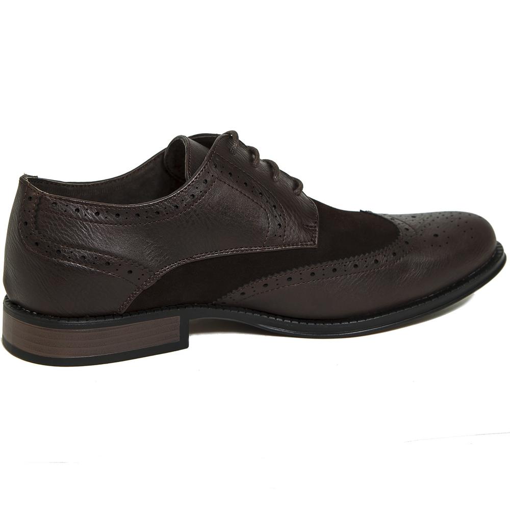 Alpine Swiss Zurich Men's Wing Tip Dress Shoes Two Tone Brogue Lace Up Oxfords