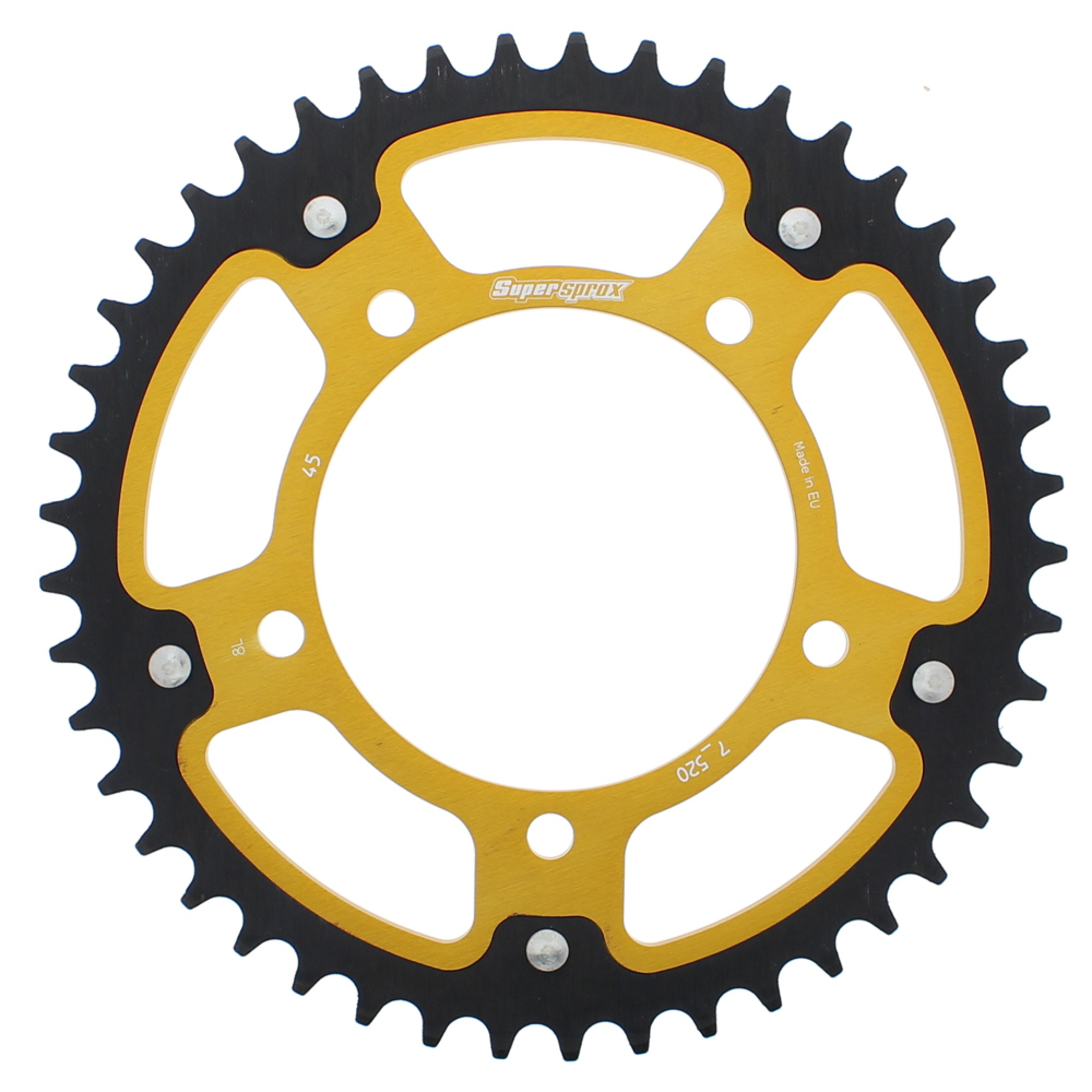 Supersprox New Supersprox - Gold Stealth sprocket for 45T, Chain Size 520, RST-7520-45-GLD