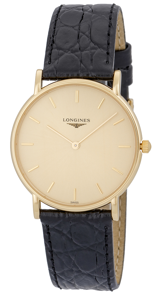 Longines Presence 18kt Solid Gold Mens Strap Luxury Swiss Quartz Watch L4.802.6.32.2