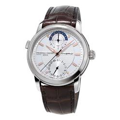 Frederique Constant Classic Hybrid Manufacture Automatic Mens Horological Smartwatch Worldtimer Stainless Steel Brown Leather FC