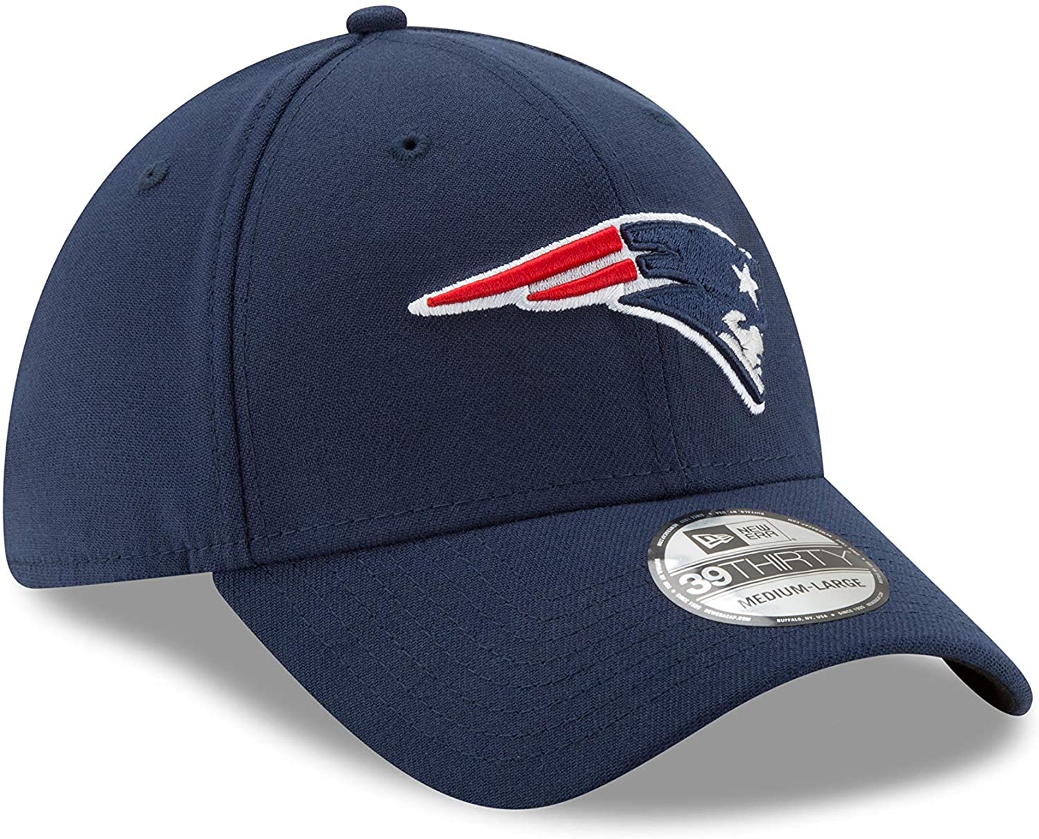 New Era NFL Team New England Patriots Classic 39THIRTY Stretch Fit Cap, Blue, Medium-Large 11033111