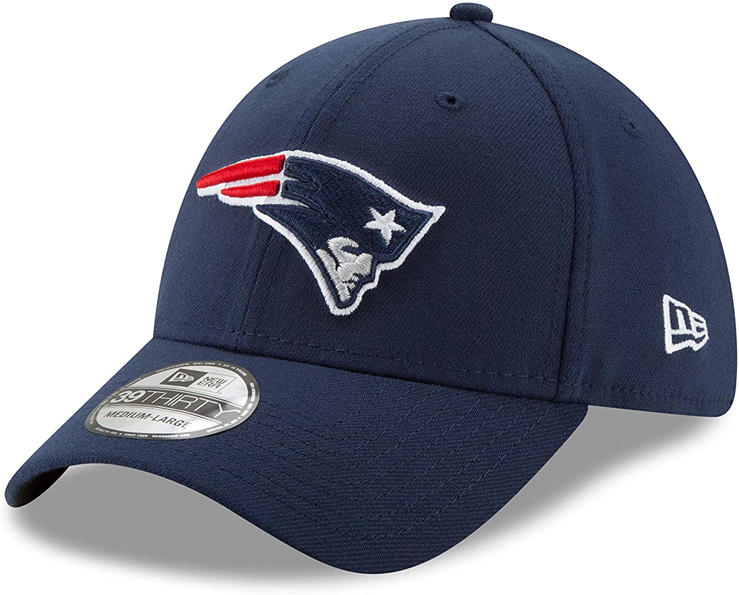 New Era NFL Team New England Patriots Classic 39THIRTY Stretch Fit Cap, Blue, Medium-Large 11033111