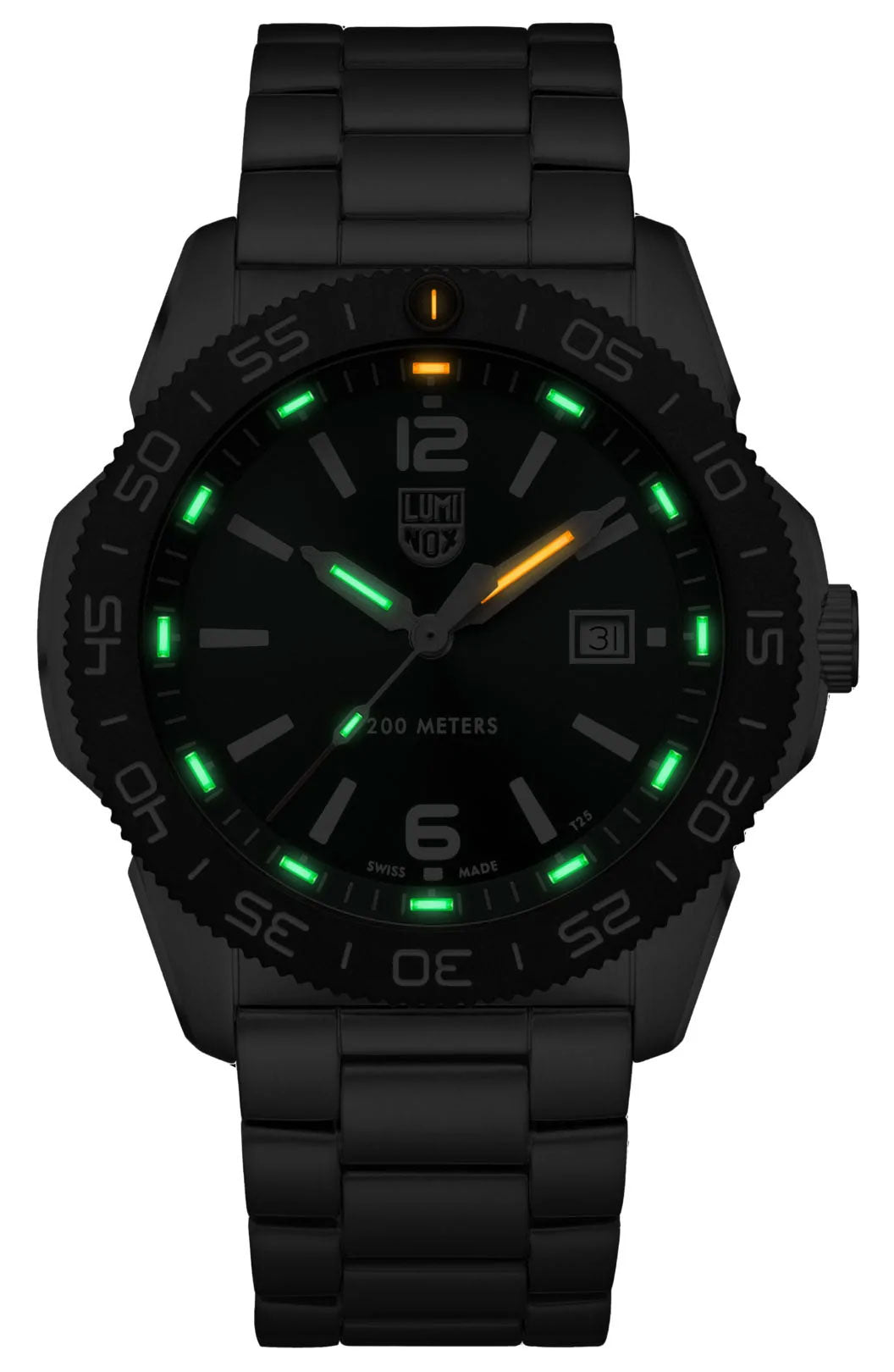 Luminox Pacific Diver Stainless Steel Green Dial Date Quartz Mens Watch XS.3137