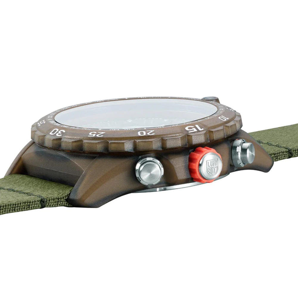 Luminox Bear Grylls Survival ECO Master Chronograph Green Dial Green Textile Strap Date Divers Quartz Mens Watch XB.3757.ECO