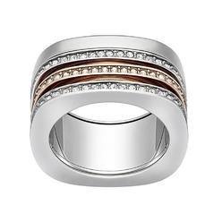 Swarovski Vio Rhodium & Rose Gold Plated Crystals Womens Ring Size 8 / 58 - 5184229