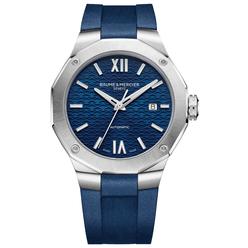 Baume & Mercier Riviera Automatic Stainless Steel Blue Dial Blue Rubber Strap Date Mens Watch M0A10619