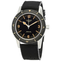 Longines Heritage Skin Diver Automatic Stainless Steel Black Dial Black Rubber Strap Mens Watch L2.822.4.56.9