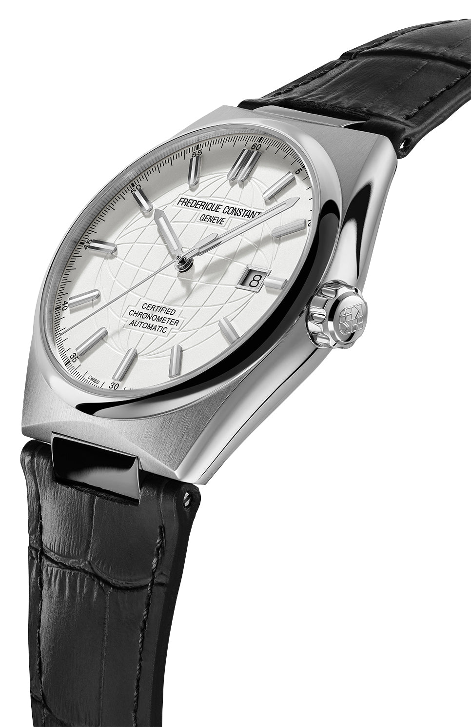 Frederique Constant Highlife COSC Automatic Stainless Steel Silver Dial Black Leather Strap Interchangeable Black Rubber Strap D