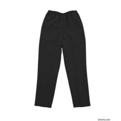 Silvert's Women's Pull On Pants - Petite Polyester Pants Elastic Waist Pull On Pants For Mature Women - Two Pocket Pants  - Color black