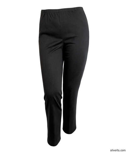 Silvert's Soft Knit Arthritis Pants With Easy Access Side Openings - Nursing Home Clothing - Color black