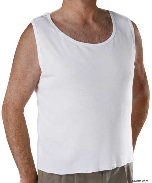 Silvert's Save With 3 Pack - Mens Open Back Adaptive Under Vests / Undershirts - Color white