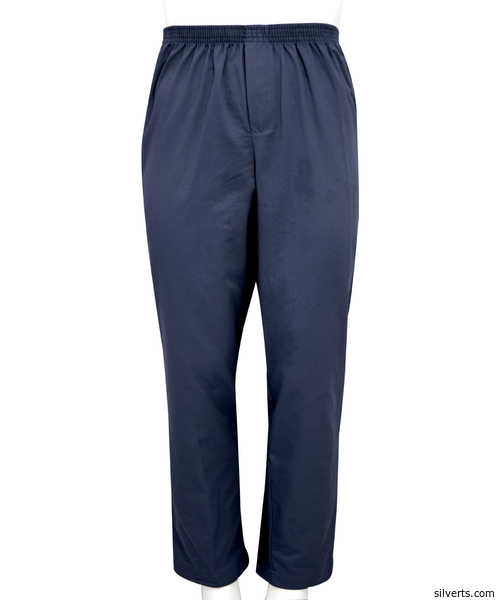 Silvert's Full Elastic Waist Pants For Men - Pull On Cotton Rugger Elastic Waist Pants - High Waisted Pants Wide Leg Pants - Color navy