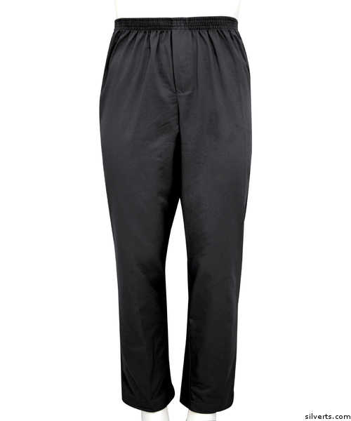 Silvert's Full Elastic Waist Pants For Men - Pull On Cotton Rugger Elastic Waist Pants - High Waisted Pants Wide Leg Pants - Color black