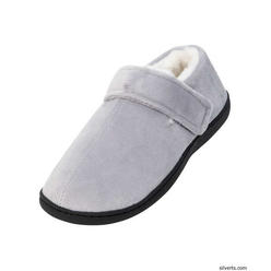 Silvert's Mens House Slippers Memory Foam Slippers For Men - Mens Wide Slippers - Extra Wide Bedroom Slippers - Color grey