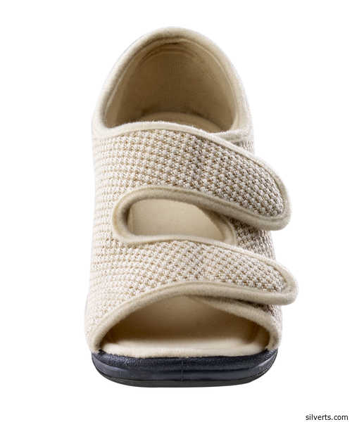 Silvert's Womens Wide Adjustable Sandals Indoor Outdoor Sandals Adjustable With Straps Brand - Color natural