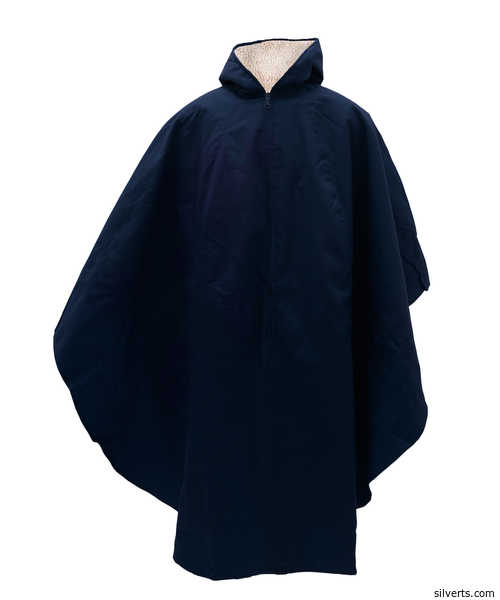 Silvert's Winter Wheelchair Cape Mens & Womens - Wheelchair Winter Poncho Lined Cape - Color navy