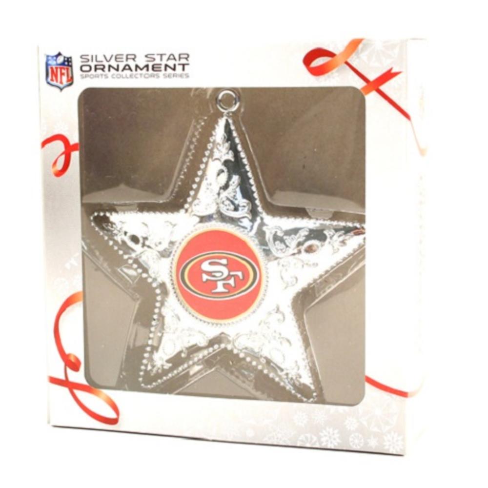 Topperscot San Francisco 49ers NFL Sports Collectors Series Silver Star Ornament