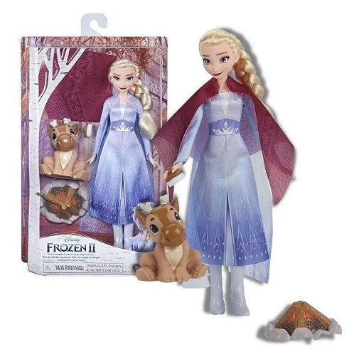Hasbro Disney Frozen 2 Elsas Campfire Friend, Elsa Doll With Dress And Long Blonde Hair, Baby Reindeer, Fashion Doll Accessories, Toy F