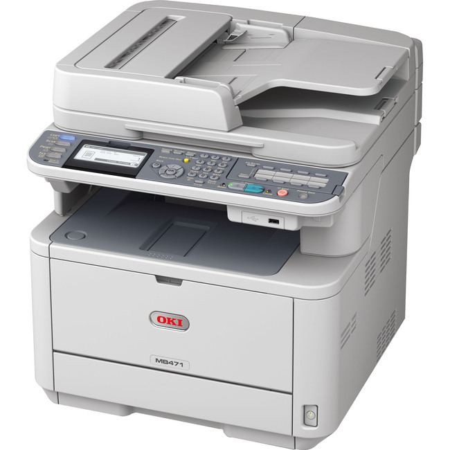 Oki MB401 MB471 LED Multifunction Printer - Monochrome - Plain Paper Print - Desktop - OKIDATA - 62438701