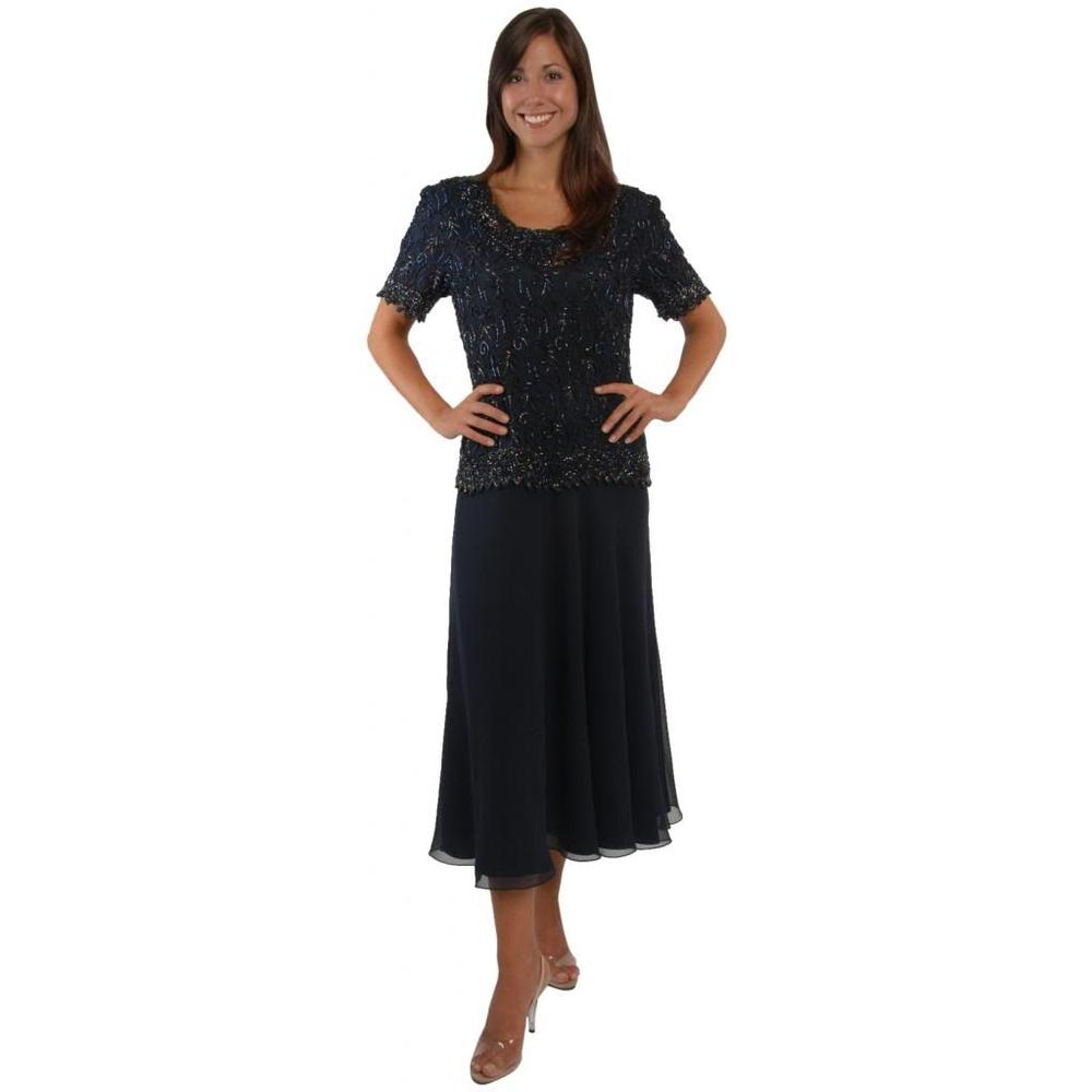 The Evening Navy Tea Length Great Dress Mother Of Bride The Evening Navy Tea Length Great Dress Mother Of Bride Dresses