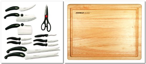 Miracle Blades Miracle Blade III 91m3rbxst2 Perfection Series 11-piece Cutlery Set + Miracle Blade III Wood Cutting Board