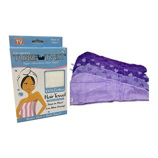 Turbie Twist Cotton Super Absorbent Hair Towels 4 Pack Purple
