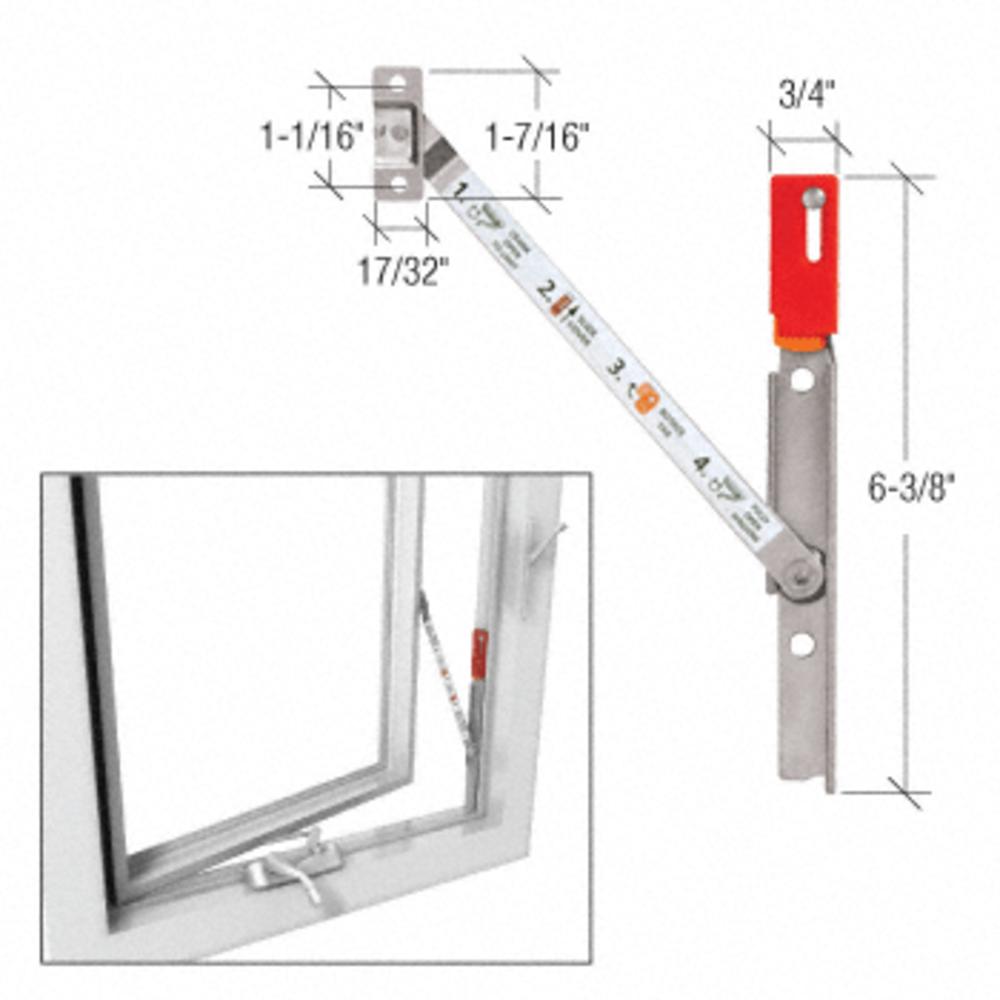 C.R. Laurence Truth EP27037 Left Hand Stainless Steel Casement Window Opening Control Device