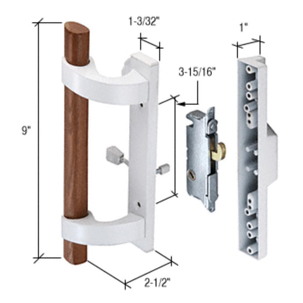 C.R. Laurence CRL C1219 White Sliding Glass Door Handle with Mortise Lock