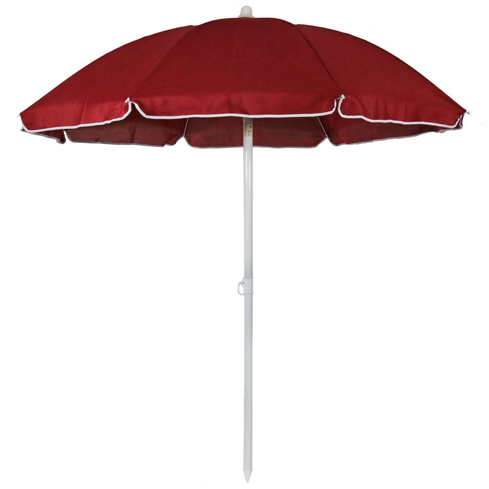Sunnydaze Decor 5-Foot Beach Umbrella with Tilt Function - Red