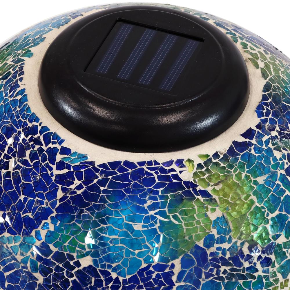 Sunnydaze Decor Azul Terra Glass Gazing Globe - LED Solar Light- Set of 2 - 10-Inch