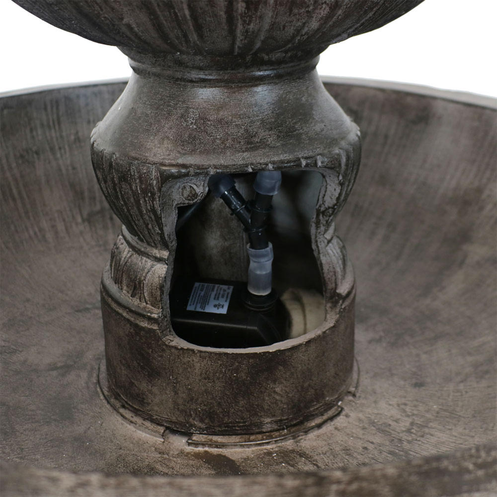 Sunnydaze Decor 3-Tier Classic Designer Outdoor Water Fountain - Dark Brown - 55-Inch