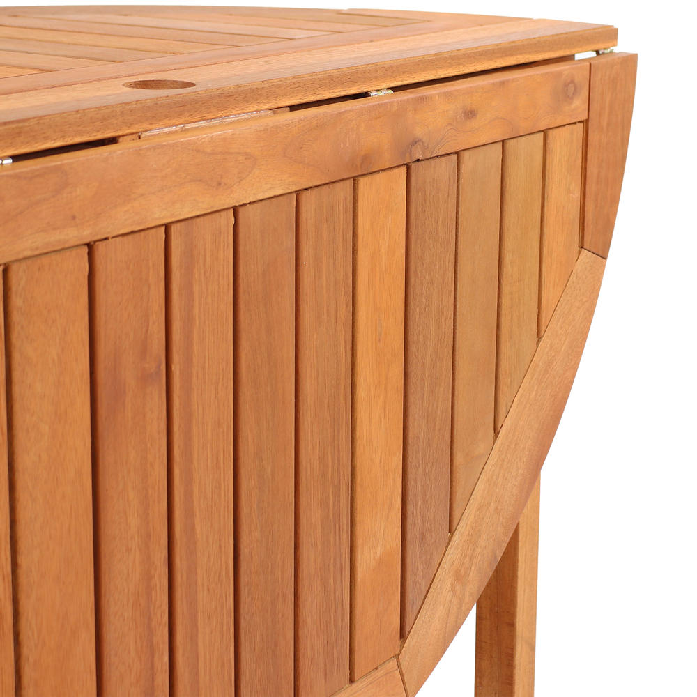 Sunnydaze Decor Malaysian Hardwood Gateleg Patio Table with Teak Oil Finish