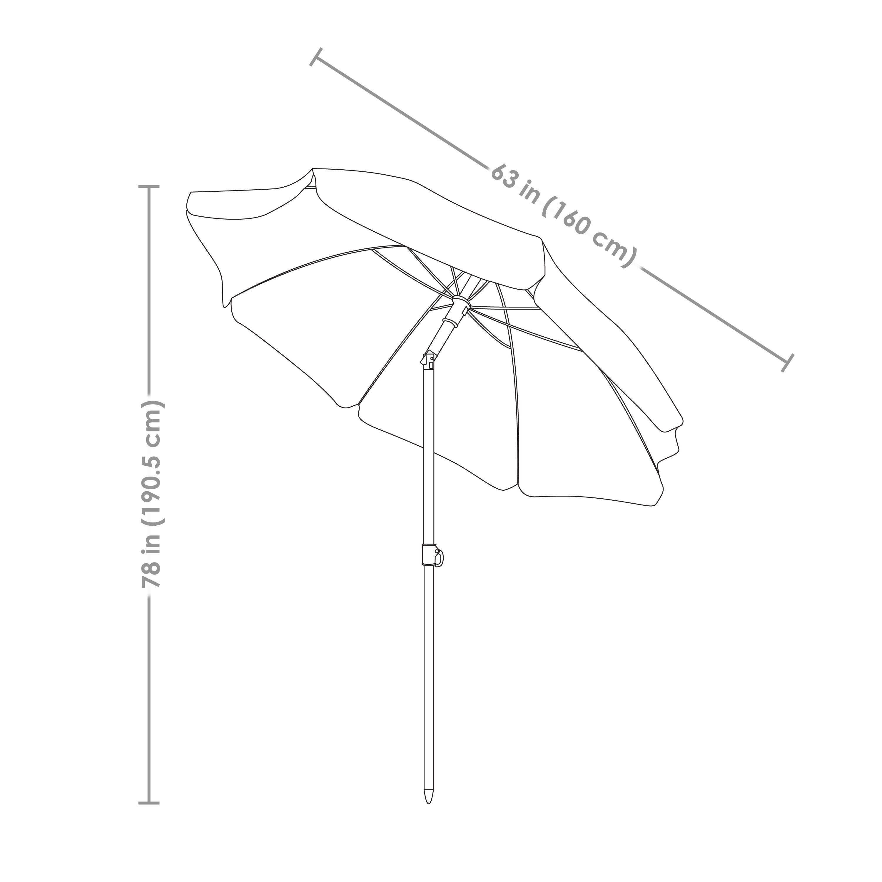Sunnydaze Decor 5-Foot Beach Umbrella with Tilt Function - Gray