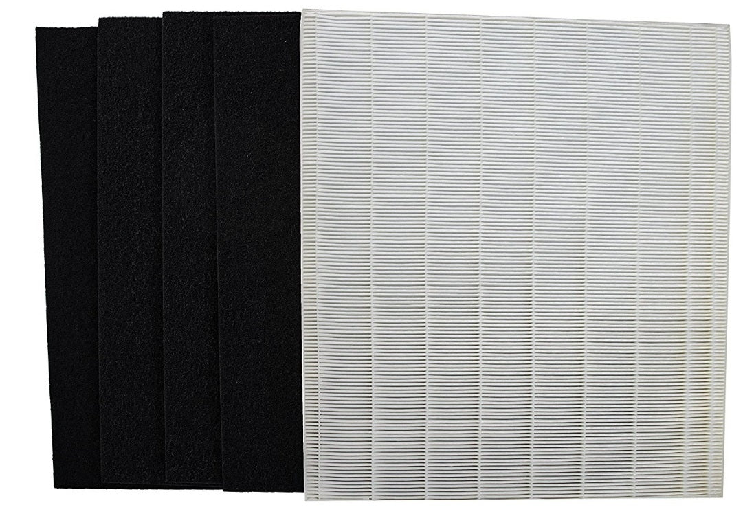 LifeSupplyUSA 10 Replacement Filter Sets (10 HEPA, 40 Carbons) Compatible with Winix Size 25 Air Purifiers P450 B451, Filter E (113250)