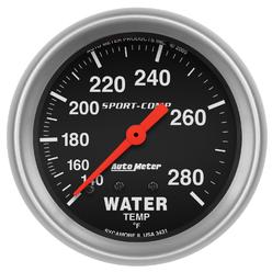 AutoMeter 3431 Sport-Comp Mechanical Water Temperature Gauge
