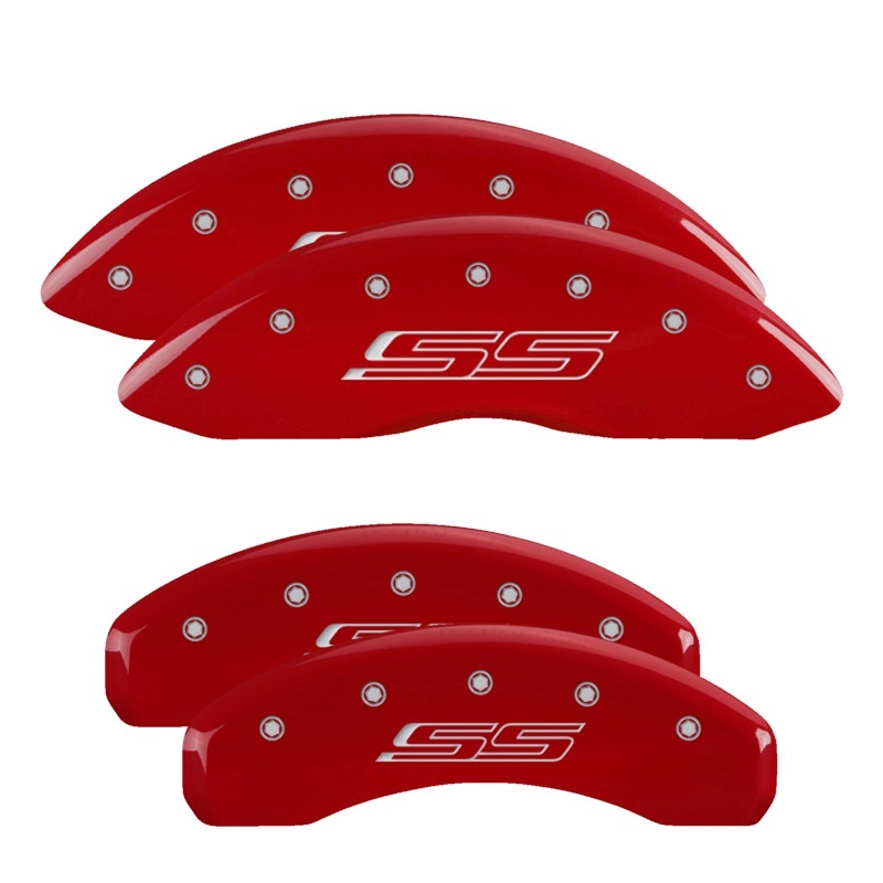 MGP Caliper Covers 14036SSS5RD Caliper Cover with Red Powder Coat Finish, (Set of 4)
