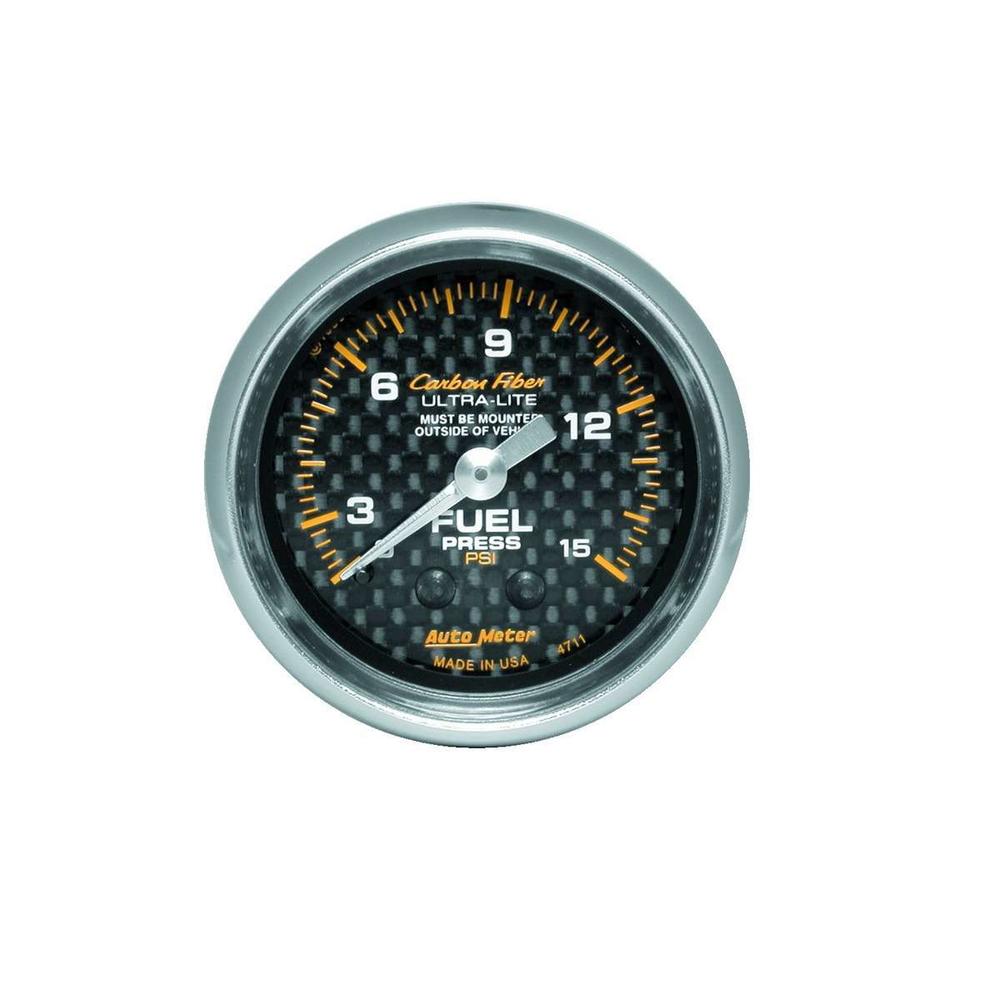 AutoMeter 4711 Carbon Fiber Mechanical Fuel Pressure Gauge