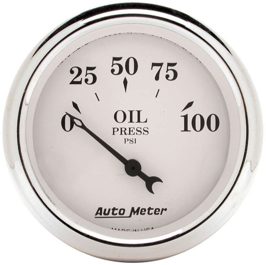AutoMeter 1628 Old Tyme White Electric Oil Pressure Gauge